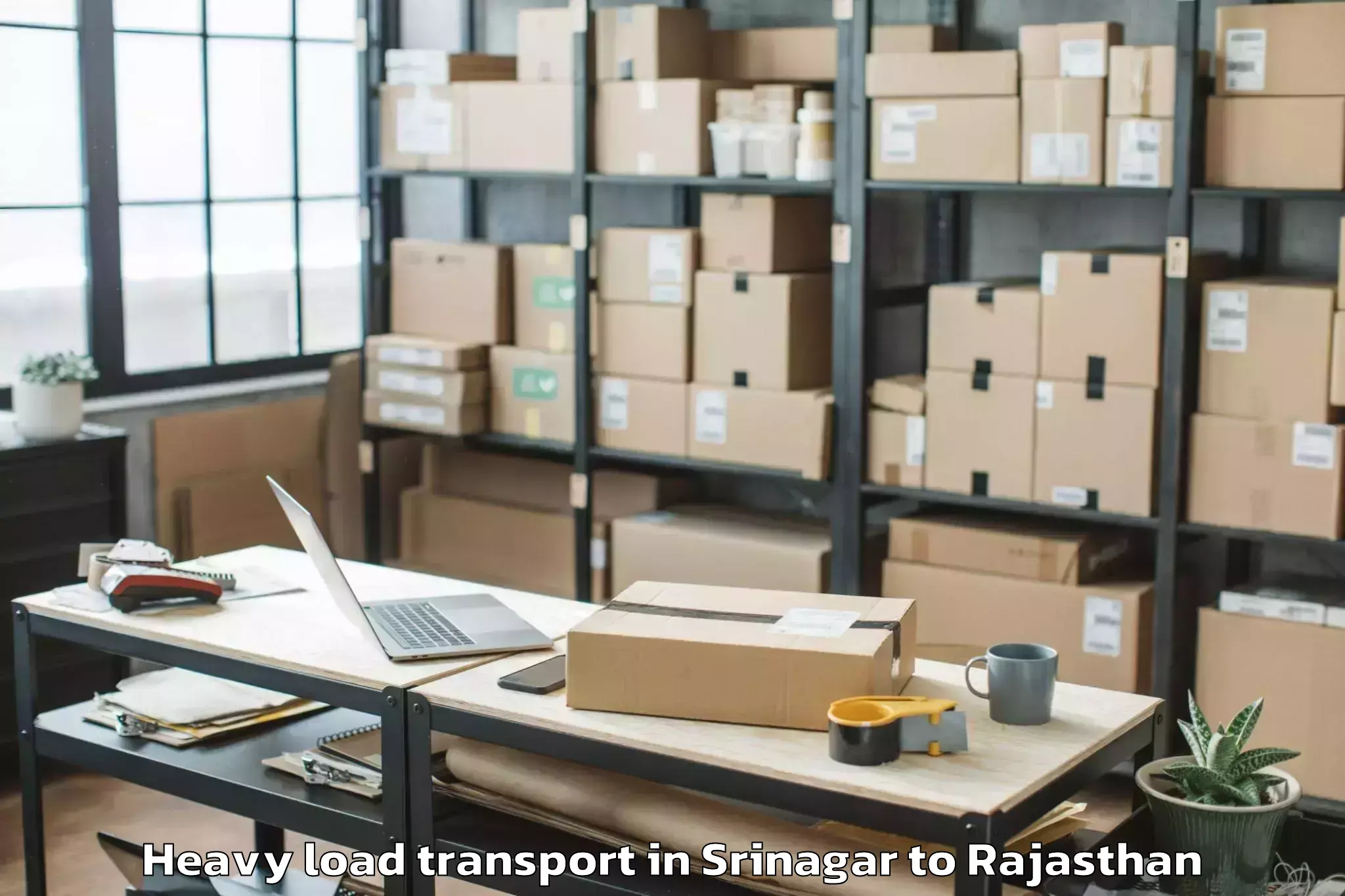 Book Srinagar to Malsisar Heavy Load Transport Online